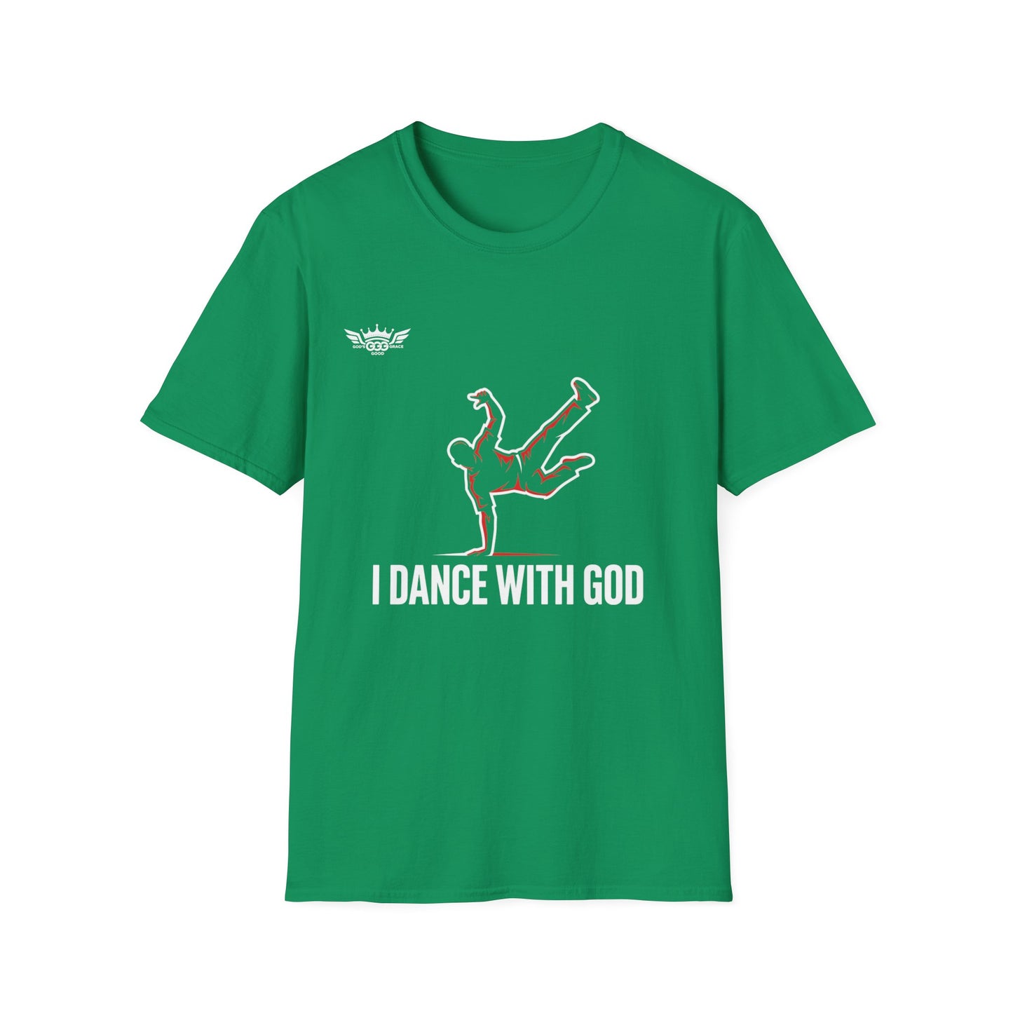 Zz...GGG.. I Dance With God..MULTIPLE COLORS BREAK DANCING Vibes Unisex Softstyle T-Shirt - Trendy Apparel for Creatives & Tech Enthusiasts