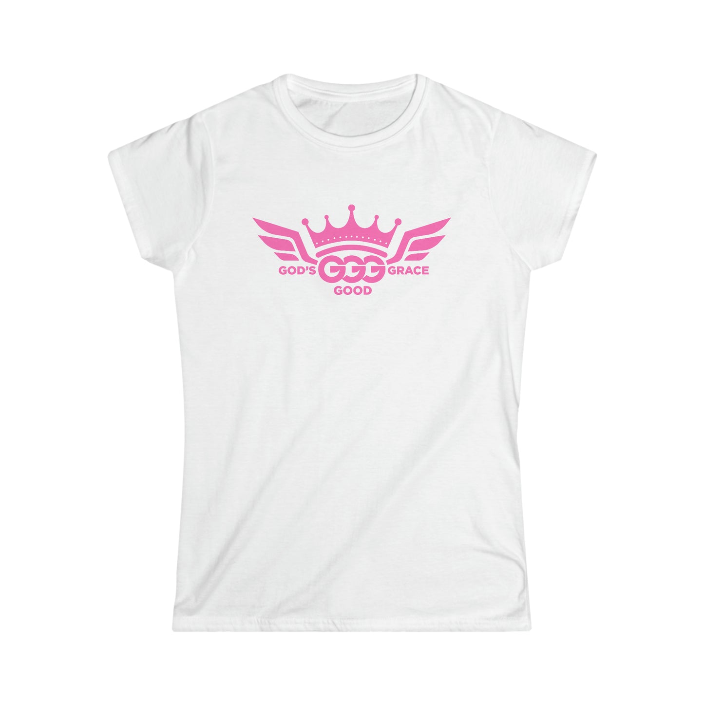 B....PINK LOGO WOMENS white Softstyle Tee