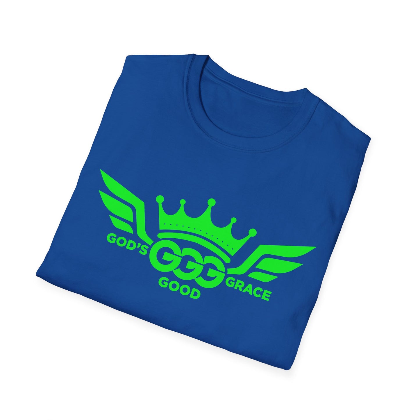 A.....MULTIPLE COLORS Florescent GREEN LOGO.. Unisex SOFTSTYLE T-Shirt