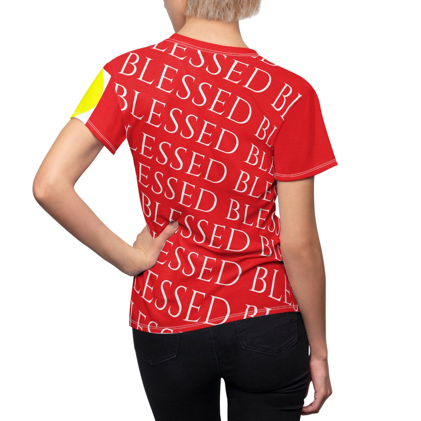 S...GGG z.d red blessed design Women's AOP Cut & Sew Tee