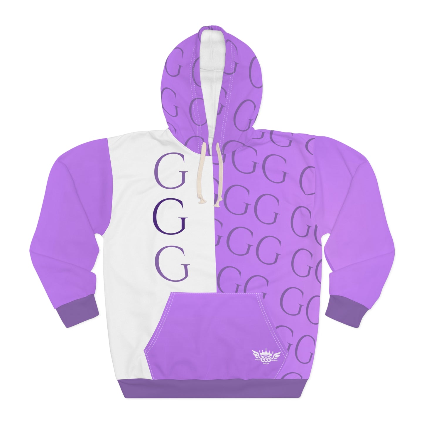 A.........................GGG...POLYESTER BIG BOY LAVENDER LIGHT PURPLE WHITE DESIGN Unisex Pullover Hoodie