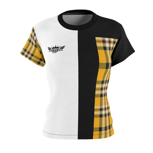 E...GGG yellow,black,white design Women's AOP Cut & Sew Tee