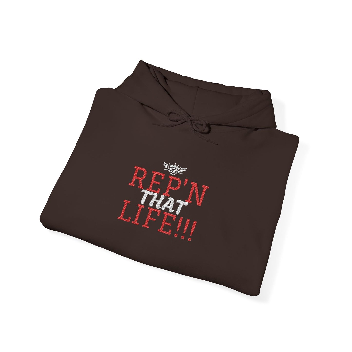 A.................... REP'N THAT LIFE!!! Graphic Pullover embrodiery