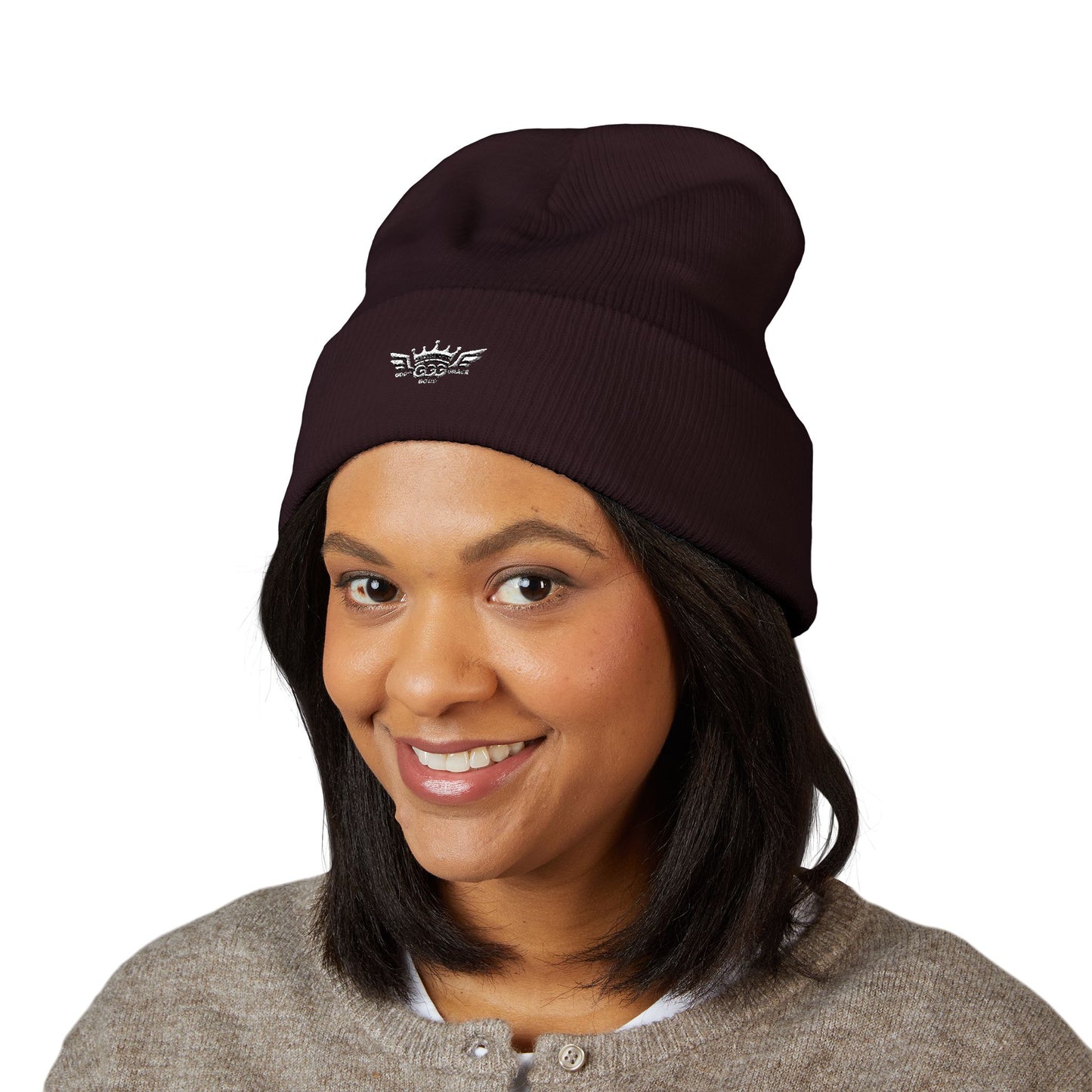 T...GGG White Logo Embroidered Classic Cuffed Beanie —MULTIPLE COLORS... Knit Hat