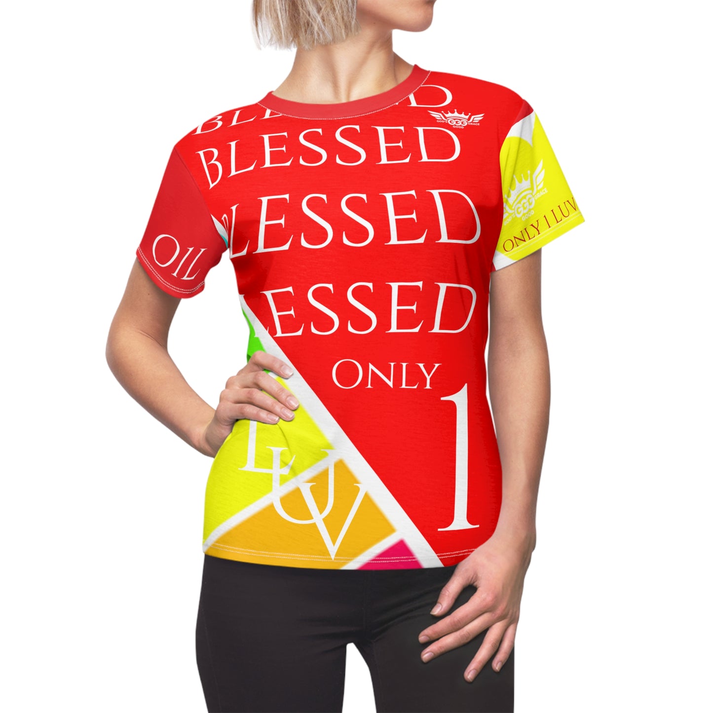 S...GGG z.d red blessed design Women's AOP Cut & Sew Tee