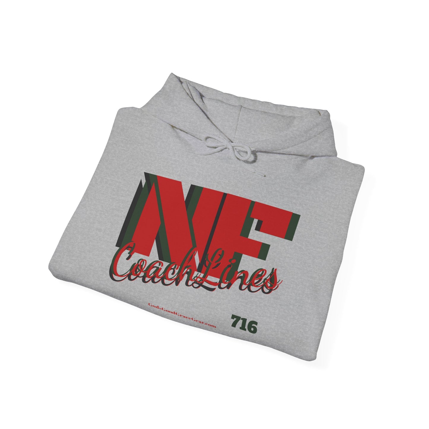 Z...NFCL WORK ATTIRE Hoodie with Red/hunter green grey ...Sleeve Graphics