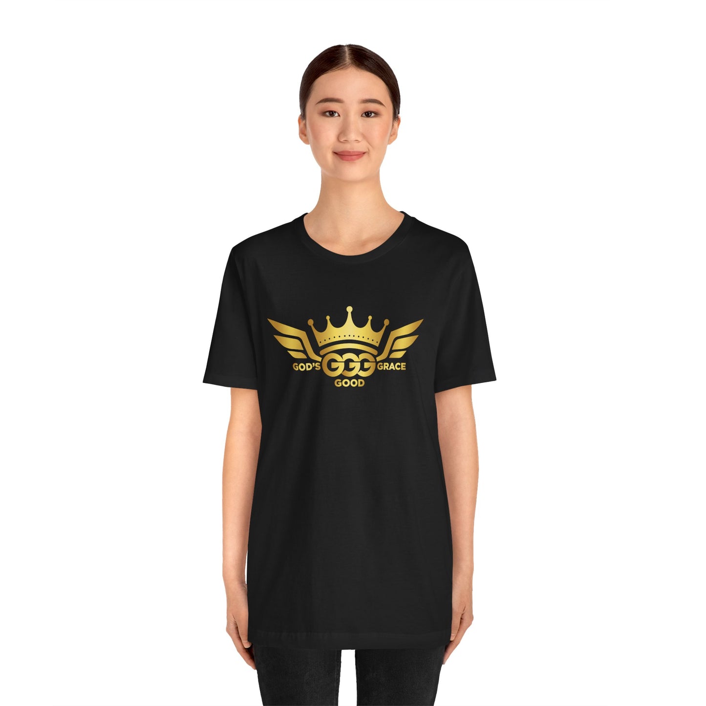 A...GOLD LOGO black Unisex Jersey Short Sleeve Tee