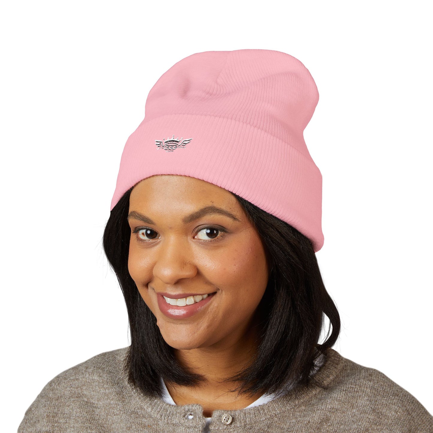 T...GGG White Logo Embroidered Classic Cuffed Beanie —MULTIPLE COLORS... Knit Hat
