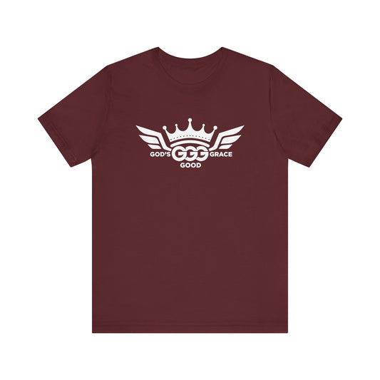 C....WHITE LOGO maroon Unisex Jersey Short Sleeve Tee