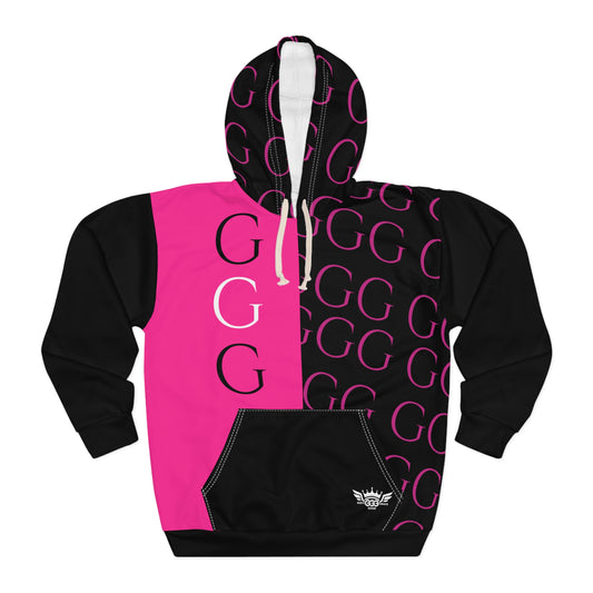 A..........GGG...POLYESTER BIG BOY PINK BLACK DESIGN Unisex Pullover Hoodie