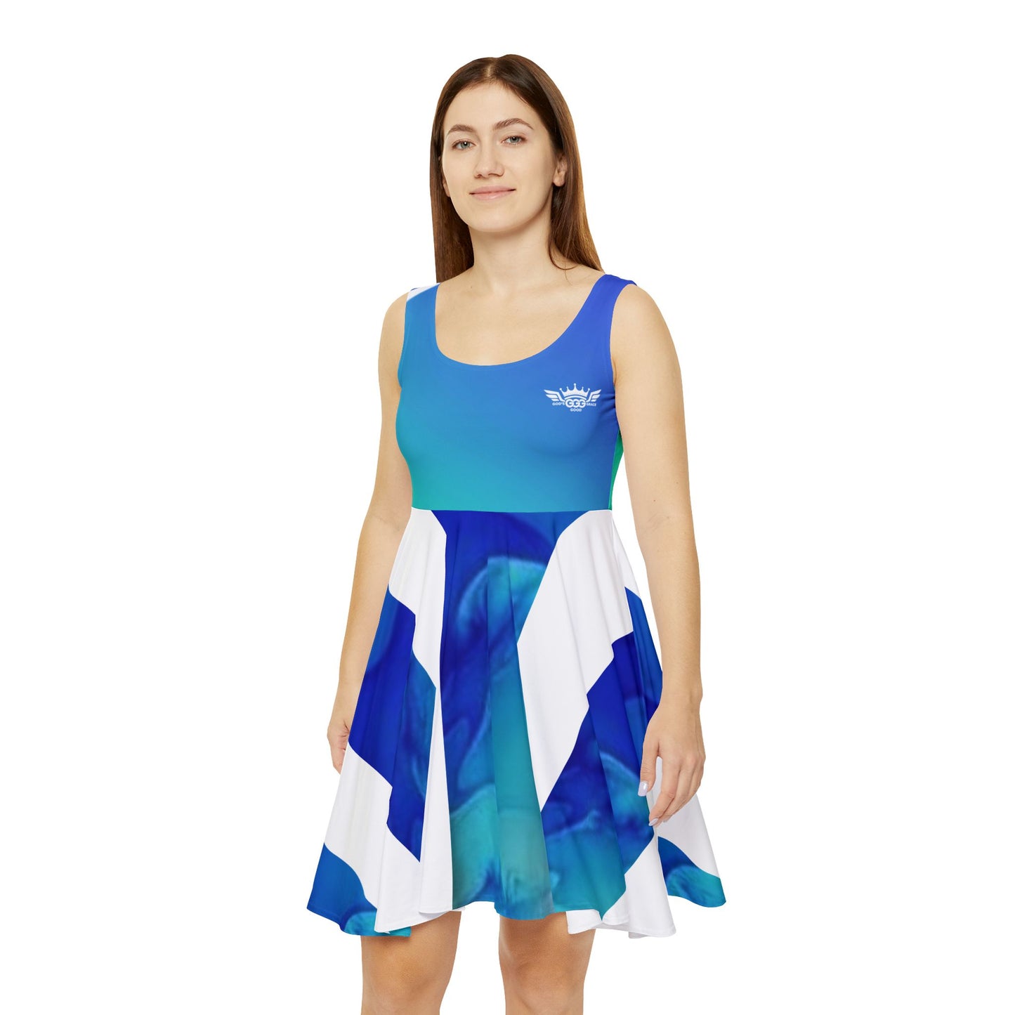 P...GGG..Blue,white Women's Summer Dress