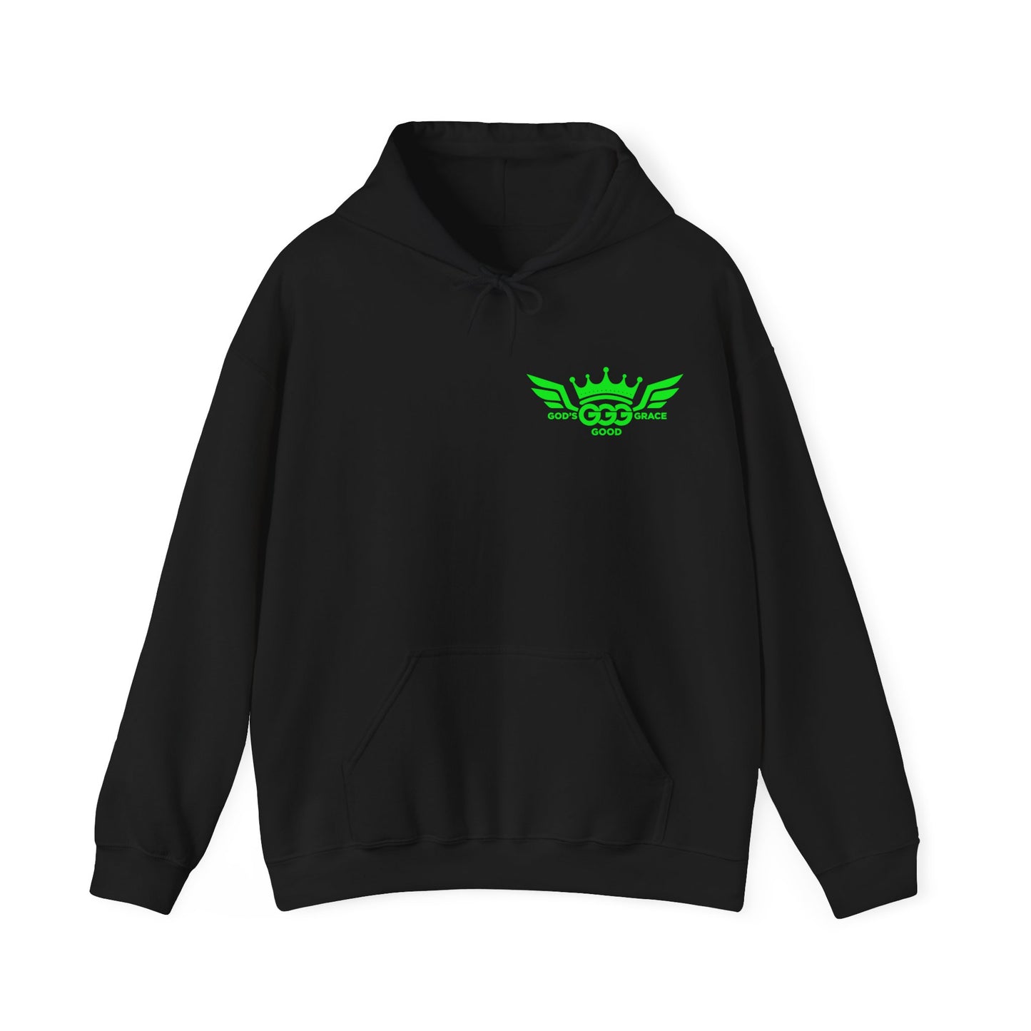 A....Florescent GREEN LOGO black Unisex Heavy Blend™ Hooded Sweatshirt