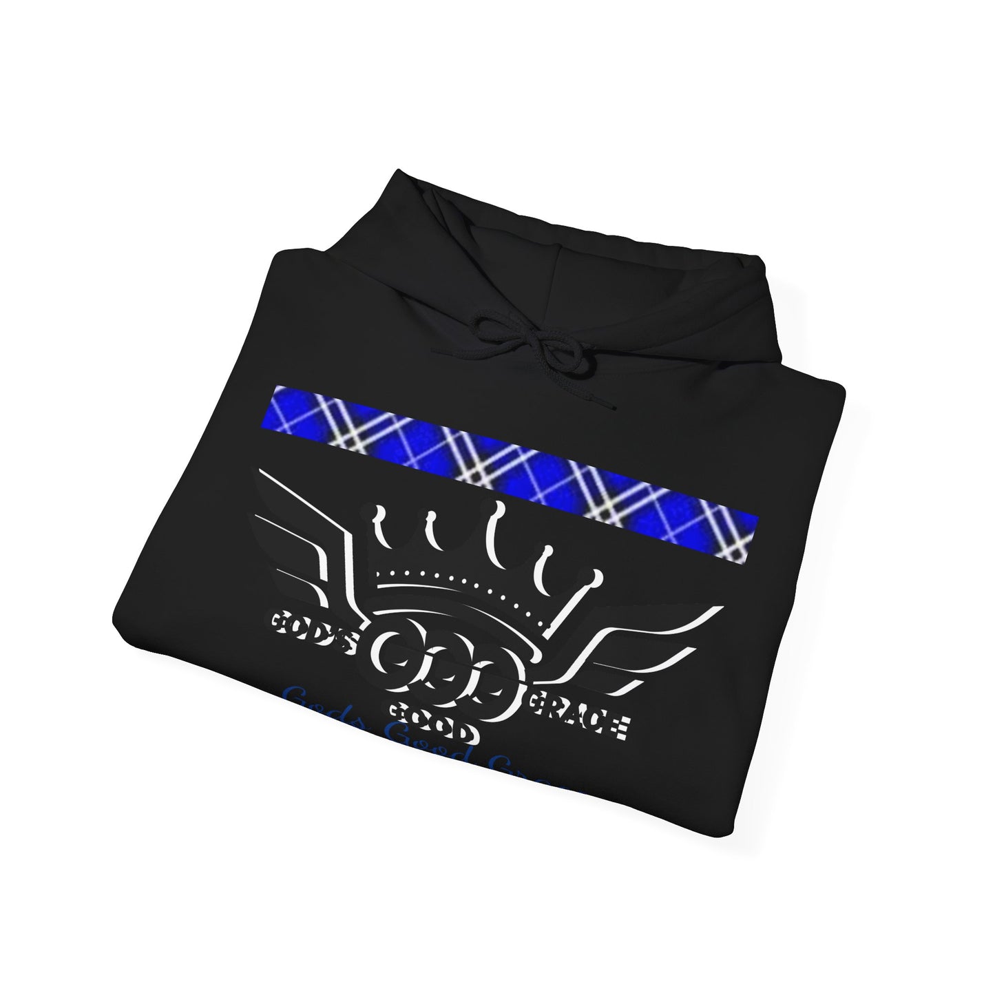 A....................GGG blue plaid design Unisex Heavy Blend™ Hooded Sweatshirt