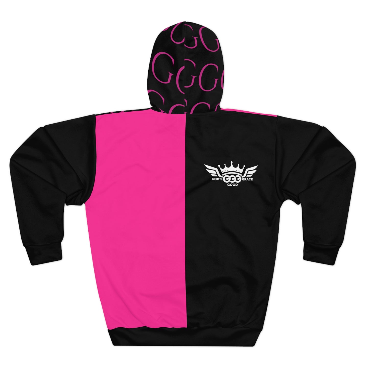 A..........GGG...POLYESTER BIG BOY PINK BLACK DESIGN Unisex Pullover Hoodie