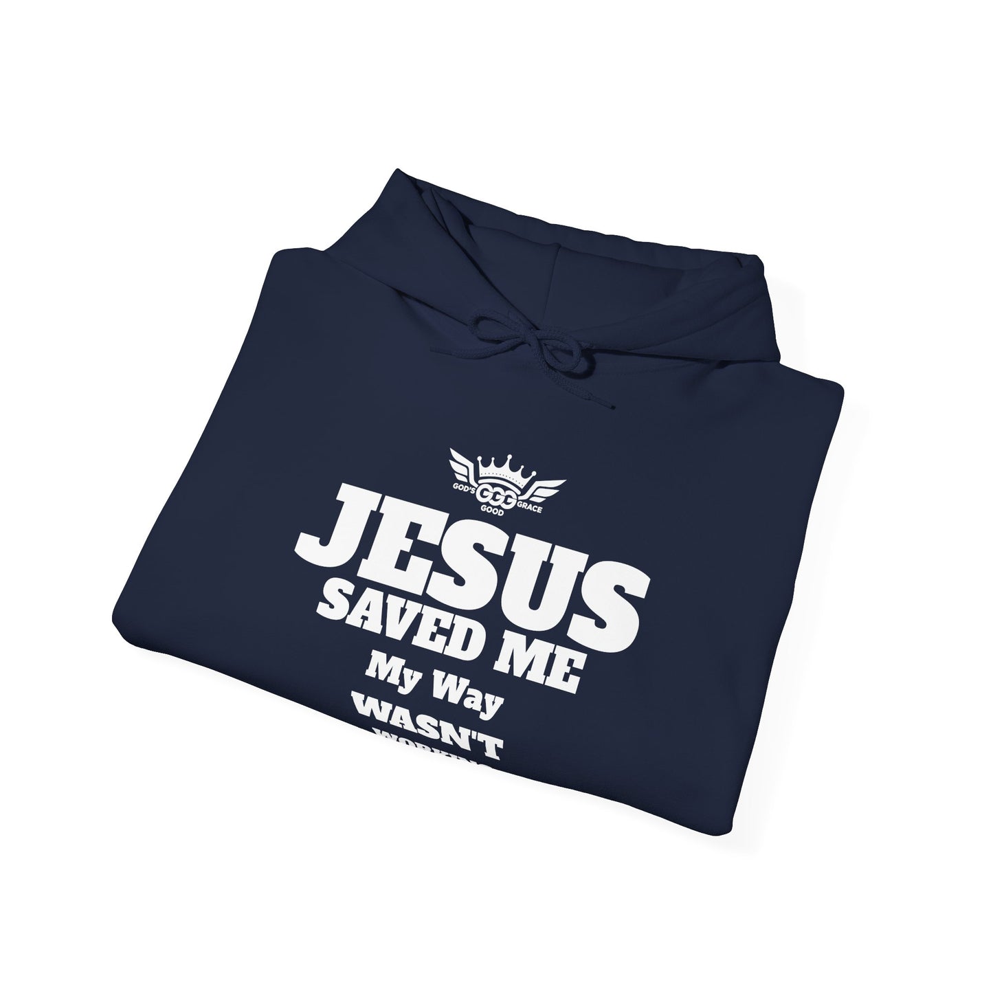 A......................JESUS SAVED ME ,WHITE LOGO (Multiple Colors) Unisex Heavy Blend™ Hooded Sweatshirt