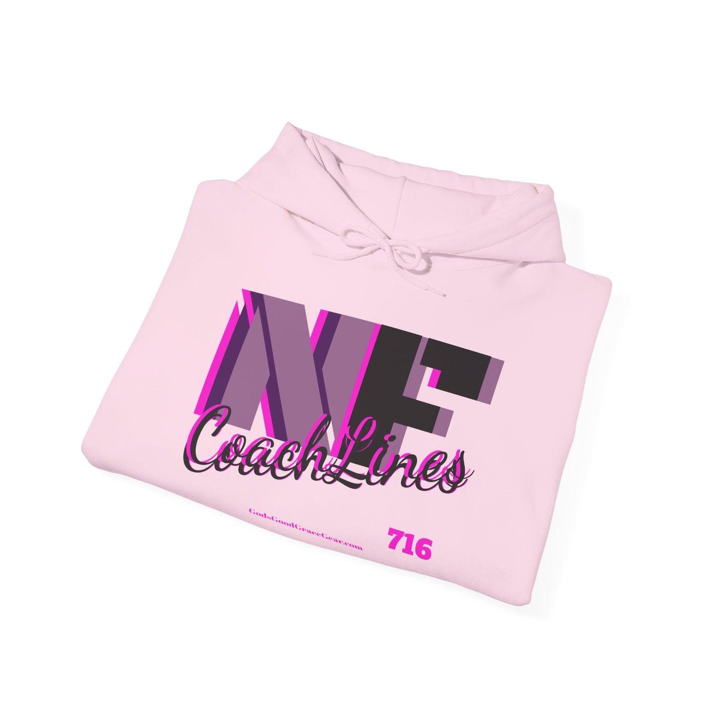 Z...NFCL WORK ATTIRE pink purple black Hoodie with Purple Sleeve Graphics