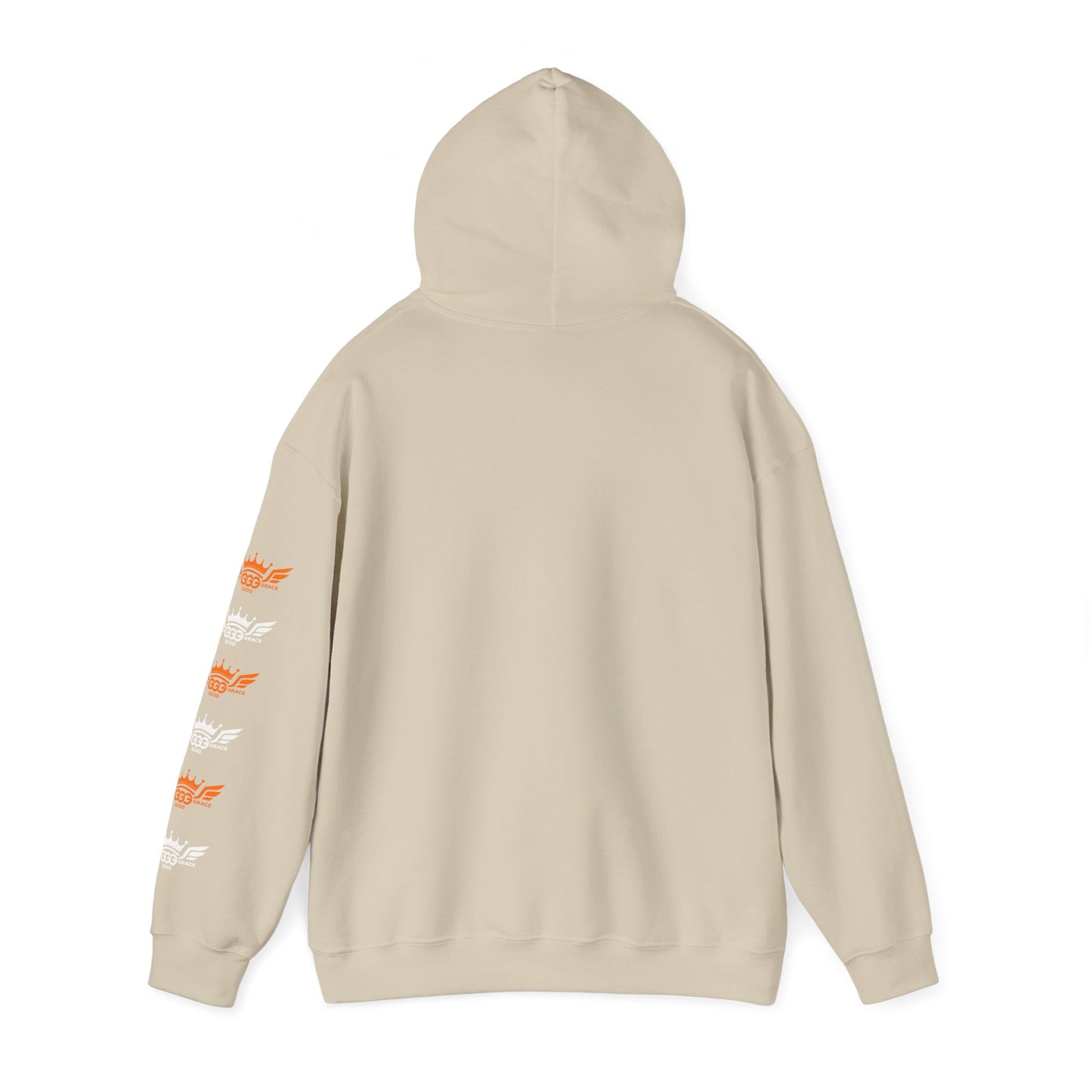 A......................GGG Orange/Coral/white/cream hoodie God's Good Grace Gear
