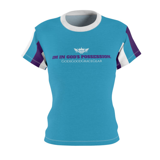 A........purple/turquoise/white Women's Cut & Sew Tee