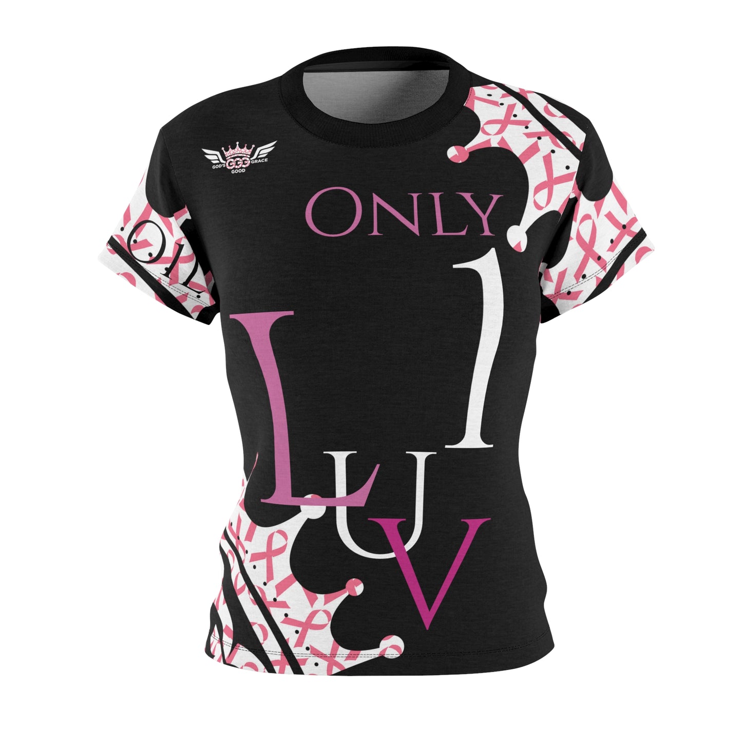 T...a GGG CANCER Support pink design Women's AOP Cut & Sew Tee