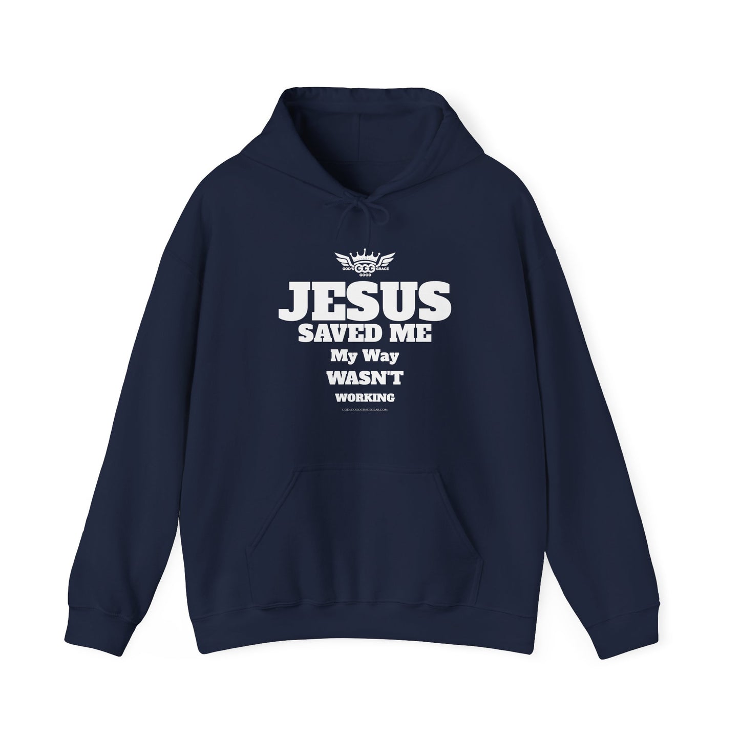 A......................JESUS SAVED ME ,WHITE LOGO (Multiple Colors) Unisex Heavy Blend™ Hooded Sweatshirt