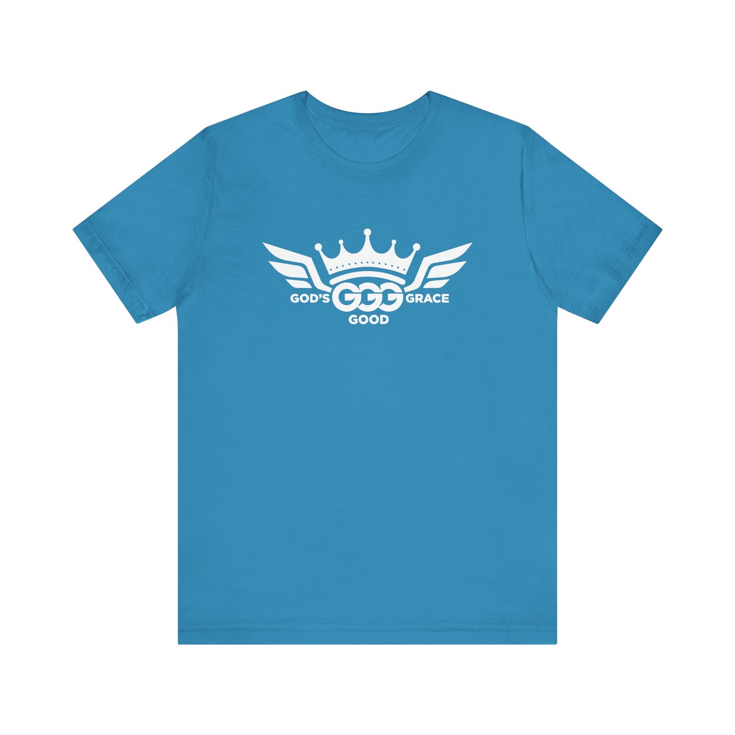A...WHITE LOGO Agua baby blue Unisex Jersey Short Sleeve Tee