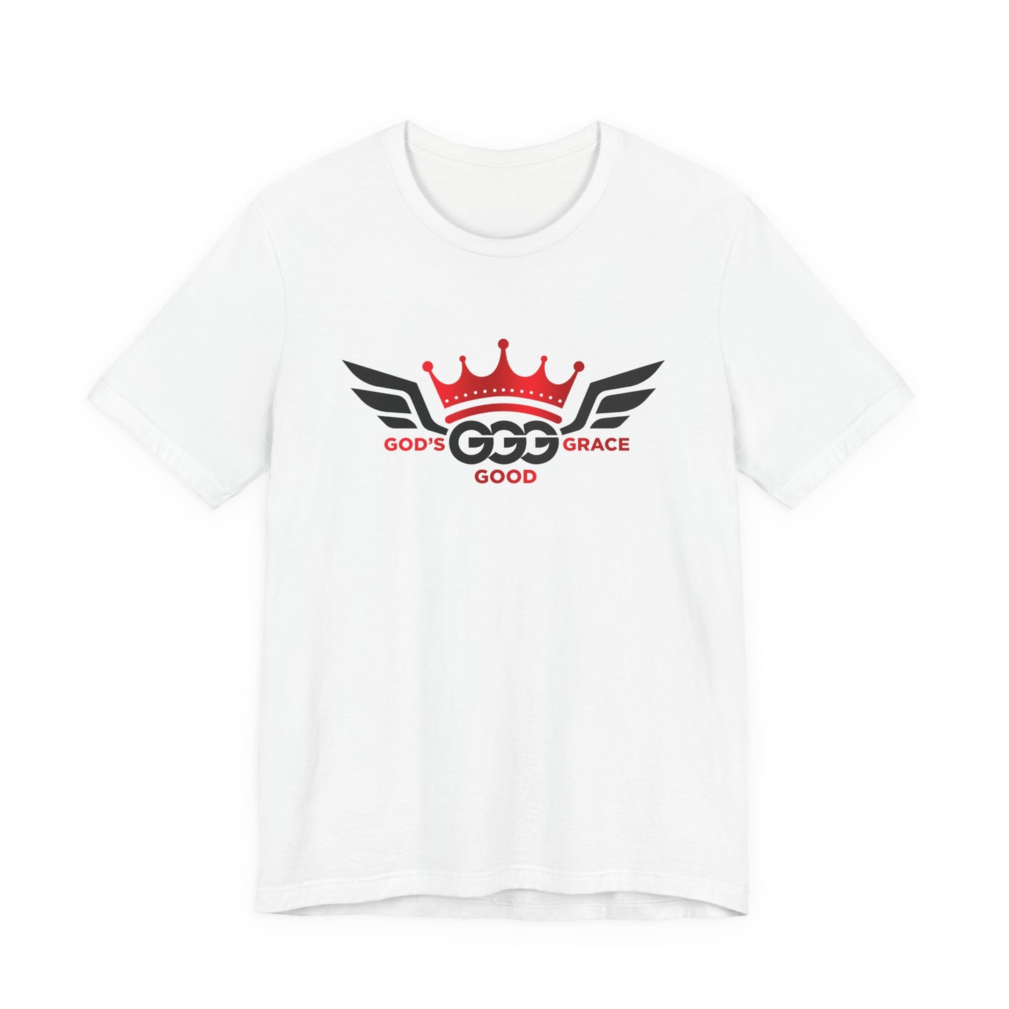 O...GGG red/black logo white Graphic Tee — Faithwear