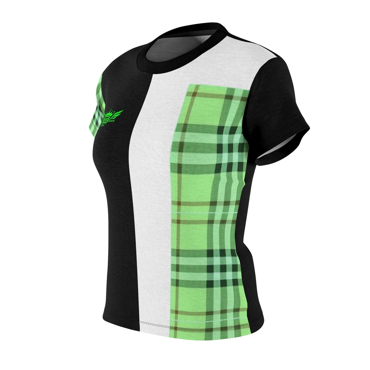 H...GGG fluorescent green,black,white design Women's AOP Cut & Sew Tee