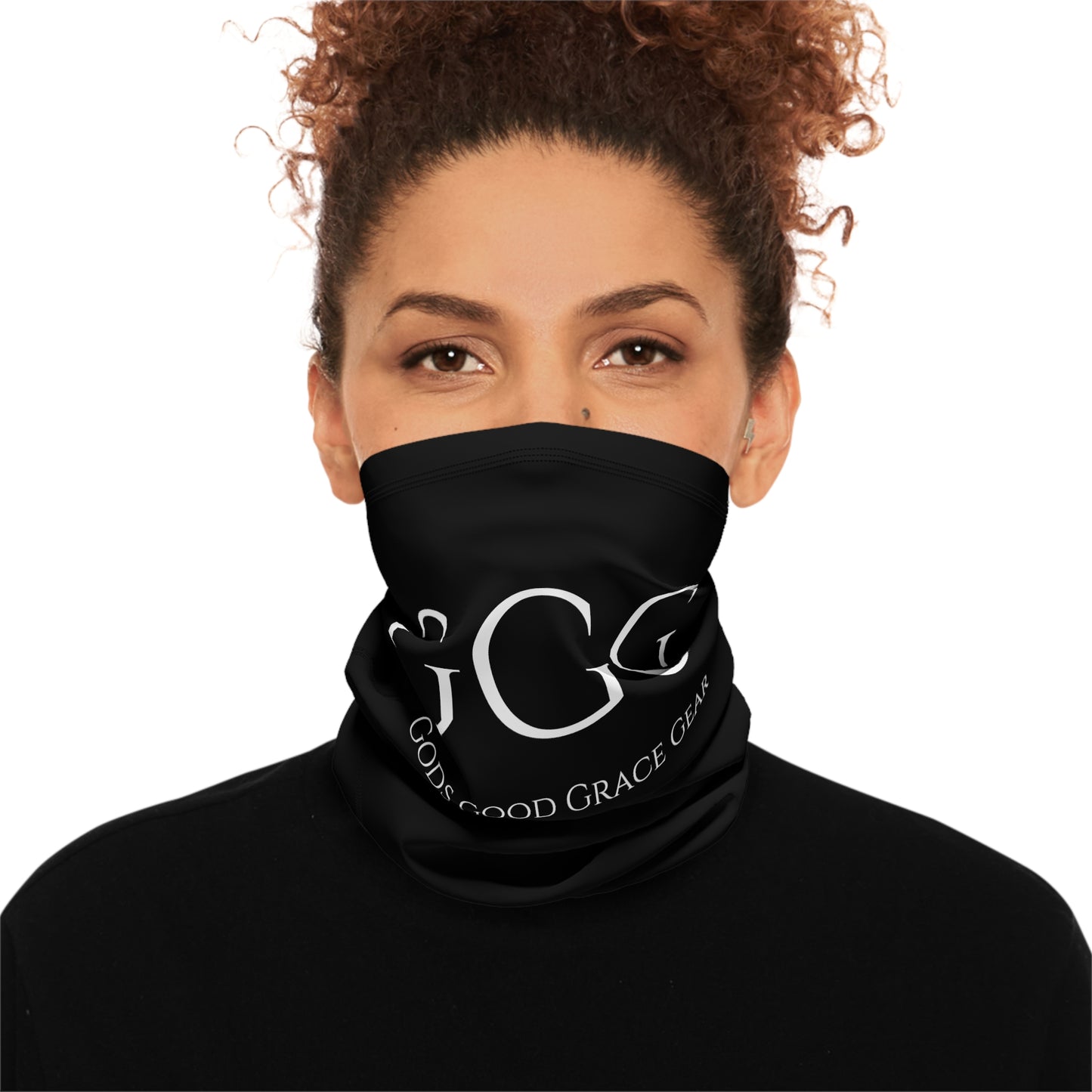 A..GGG face wrap black Winter Neck Gaiter With Drawstring