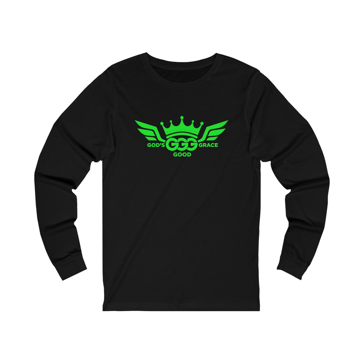 B...FLUORESCENT GREEN LOGO black Unisex Jersey Long Sleeve Tee