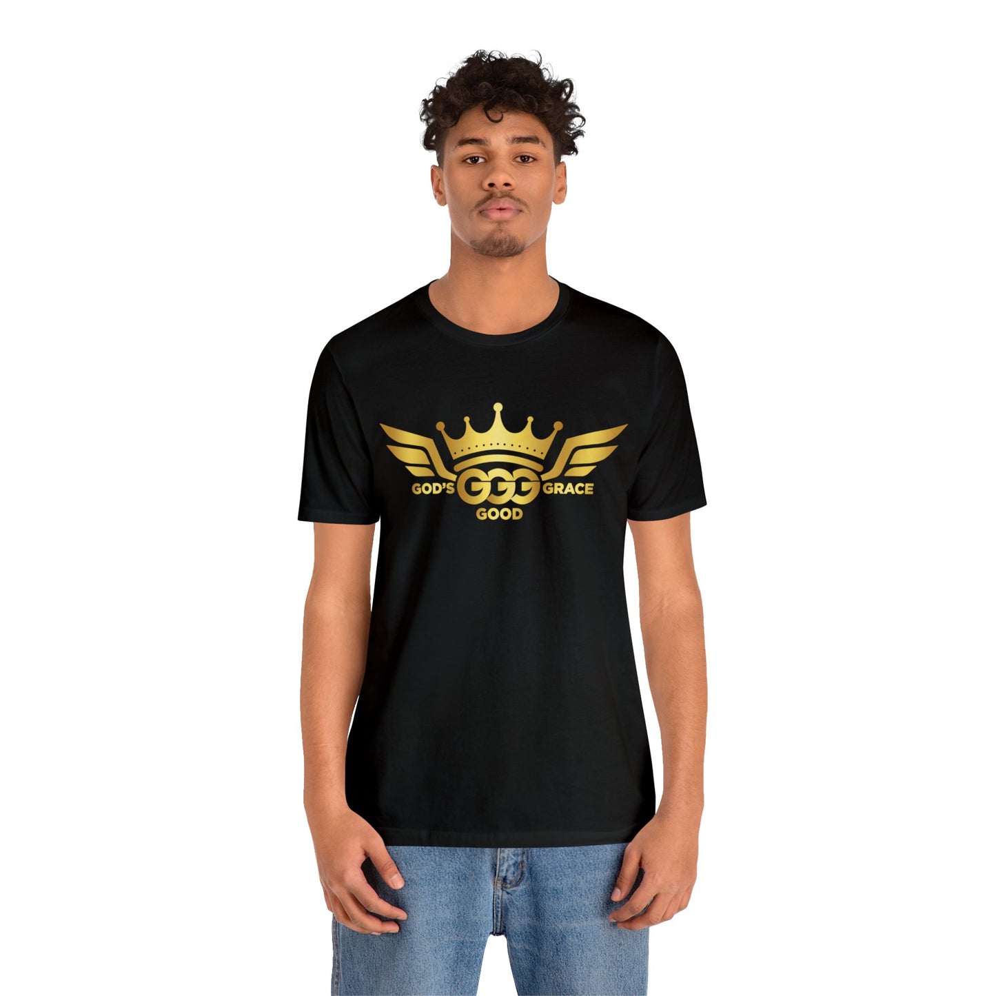 A...GOLD LOGO black Unisex Jersey Short Sleeve Tee