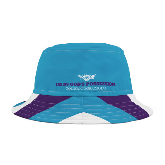 A........purple/turquoise/white Bucket Hat