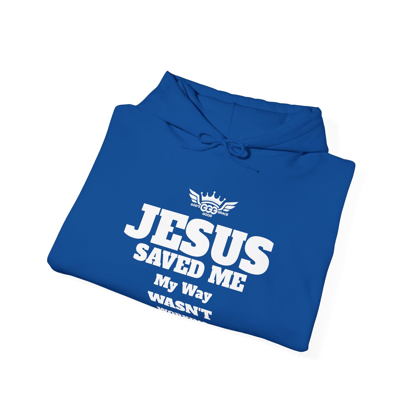 A......................JESUS SAVED ME ,WHITE LOGO (Multiple Colors) Unisex Heavy Blend™ Hooded Sweatshirt