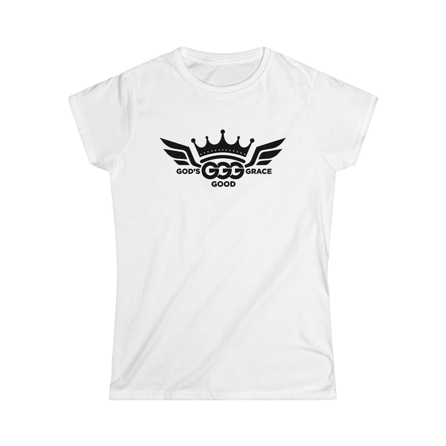 A....BLACK LOGO WOMENS white Softstyle Tee