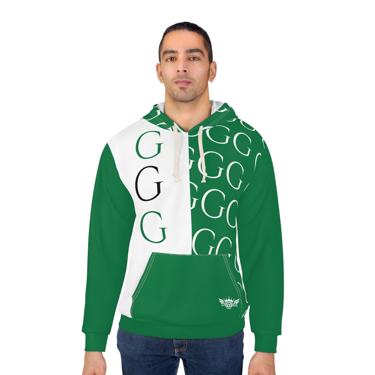 A.......................GGG...POLYESTER BIG BOY GREEN WHITE DESIGN Unisex Pullover Hoodie