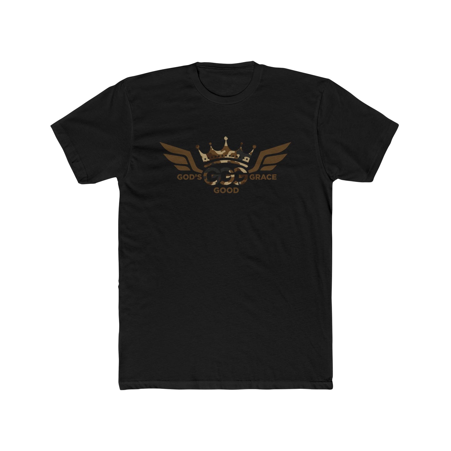 R...GGG....-hg....Brown Camouflage logo ...MULTIPLE COLORS Tee — Faith-Based Graphic T-Shirt