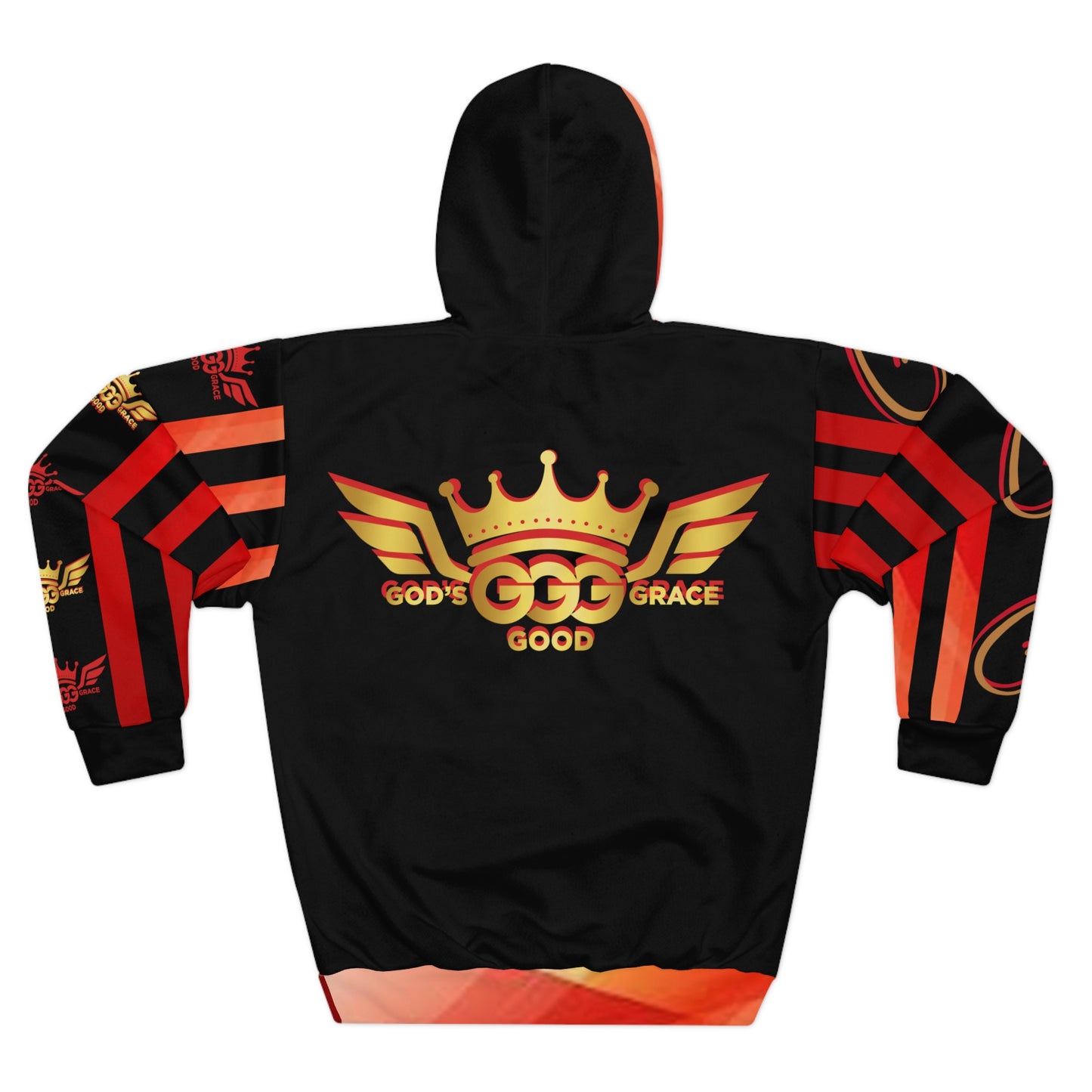 A....................GGG Gods Good Grace...POLYESTER BIG BOY RED,BLACK,GOLD Unisex Pullover Hoodie