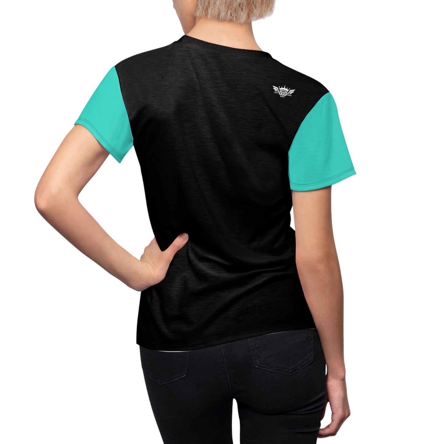 A...GGG turquoise,black,white design Women's AOP Cut & Sew Tee