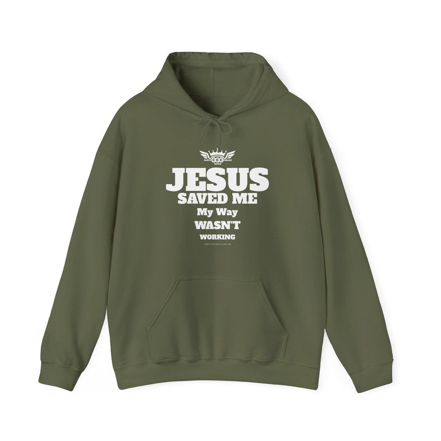 A......................JESUS SAVED ME ,WHITE LOGO (Multiple Colors) Unisex Heavy Blend™ Hooded Sweatshirt