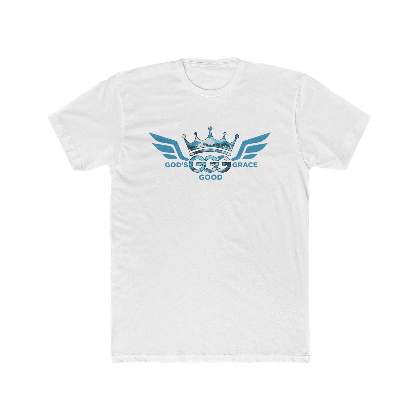 R...GGG....g...Blue Camouflage logo MULTIPLE COLORS Tee — Faith-Based Graphic T-Shirt