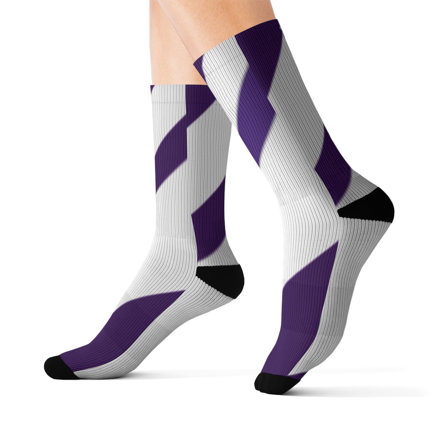 A............purple/white GGG design Sublimation Socks