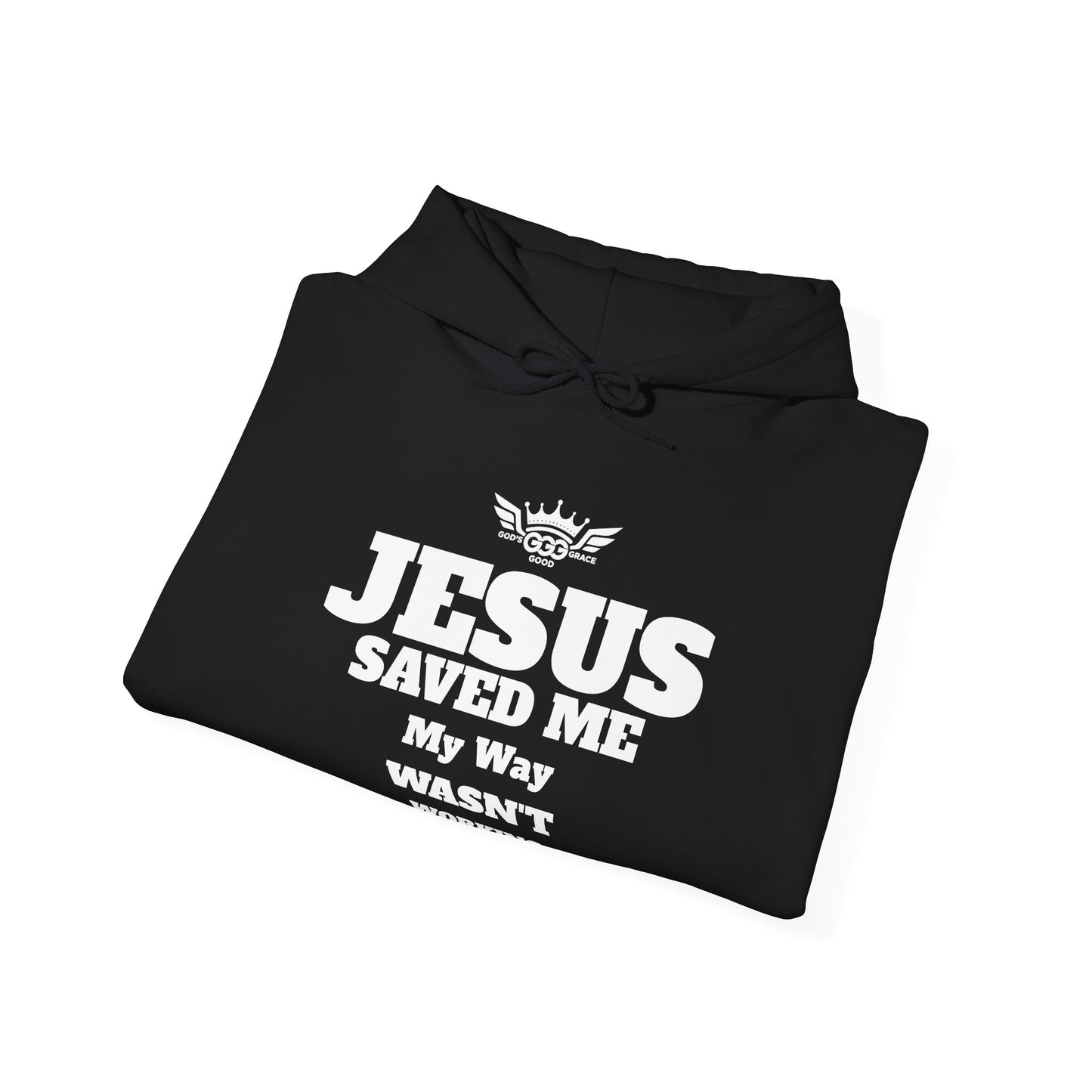 A......................JESUS SAVED ME ,WHITE LOGO (Multiple Colors) Unisex Heavy Blend™ Hooded Sweatshirt
