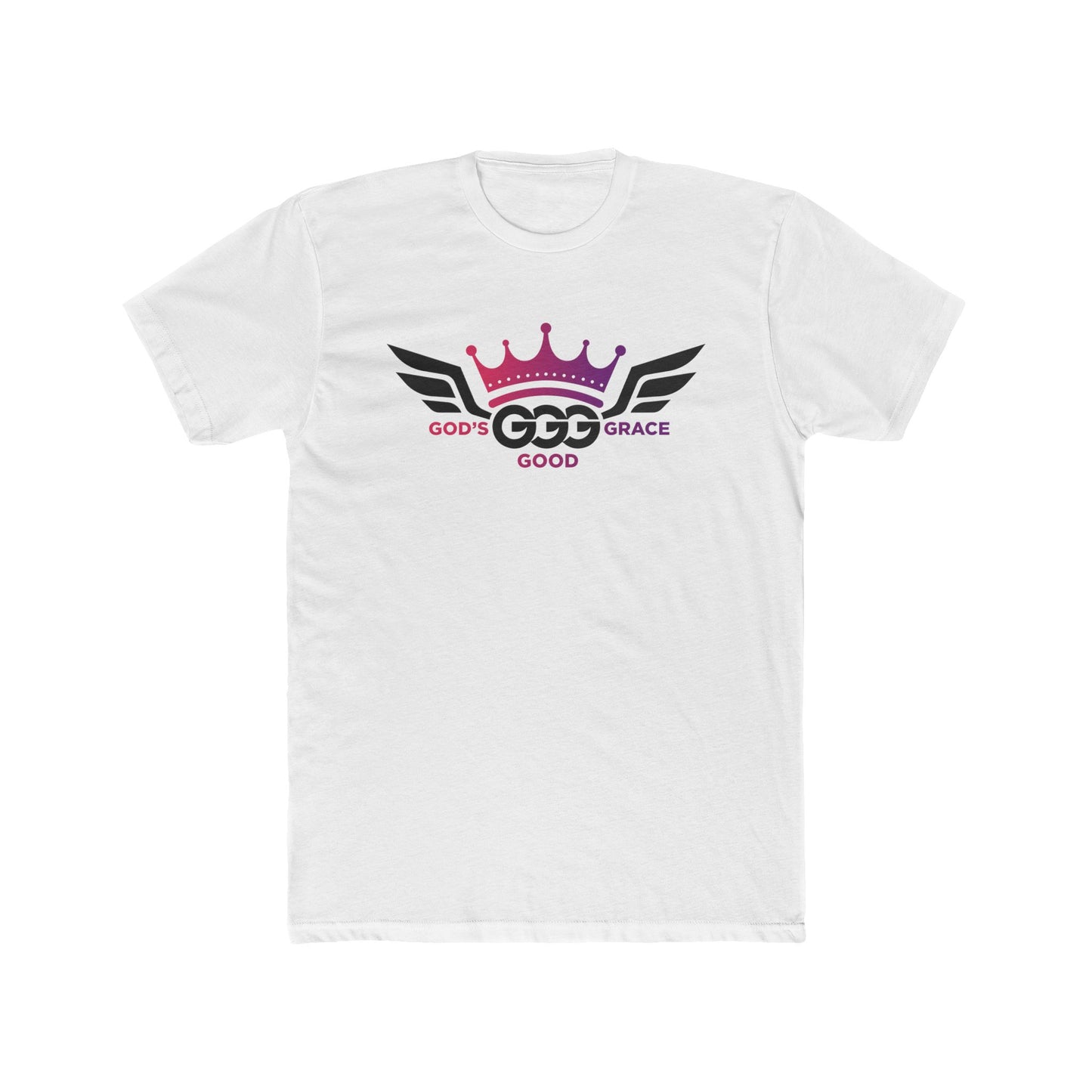 Q...GGG purple/black logo MULTIPLE COLORS Tee — Faith-Based Graphic T-Shirt