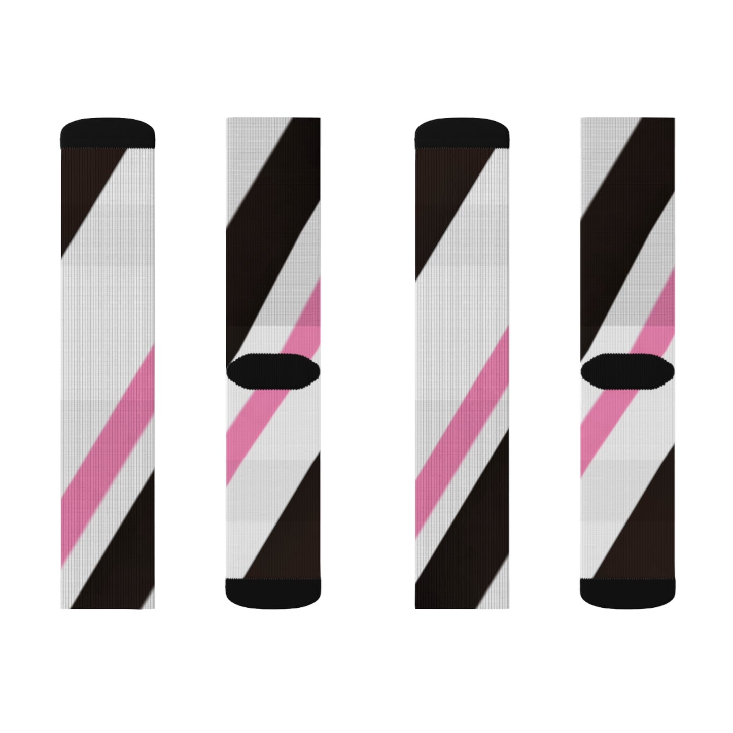 A......pink/white/brown GGG design Sublimation Socks