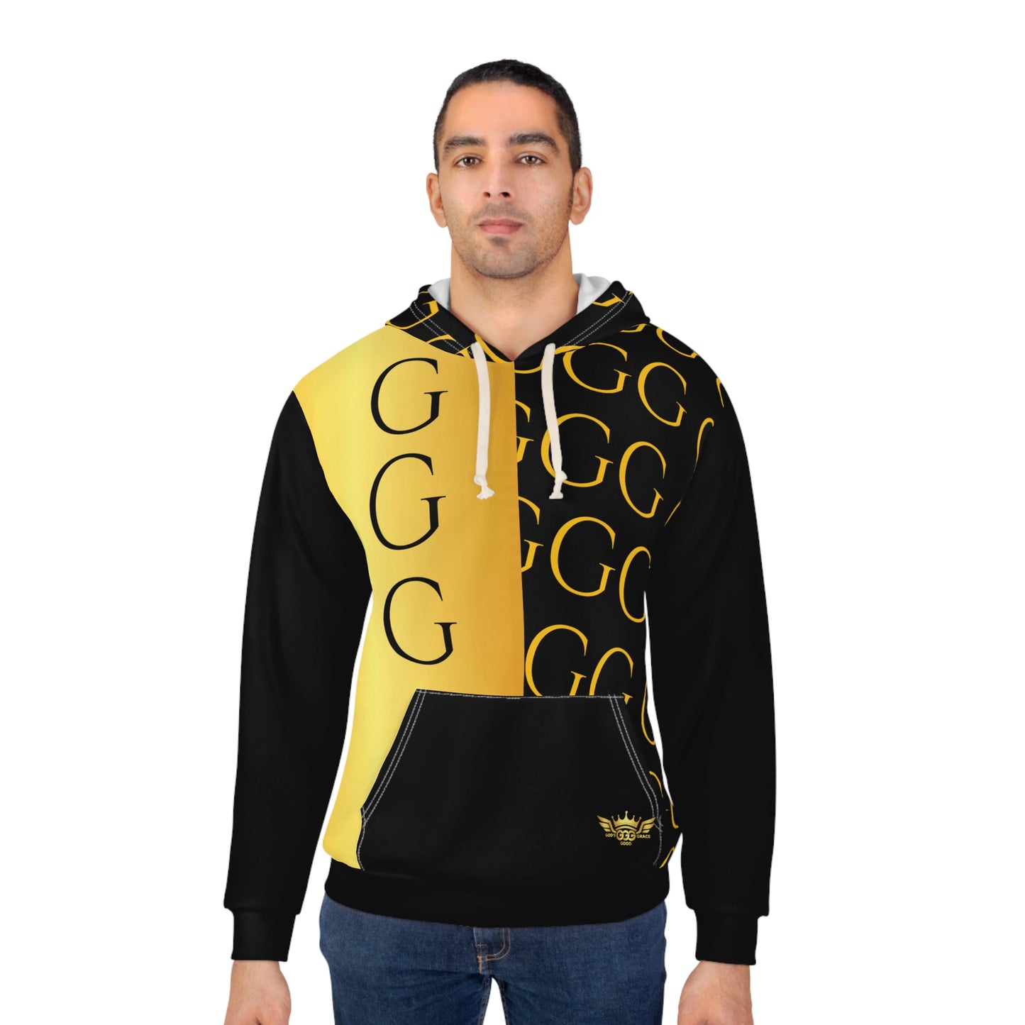 A.........................GGG...POLYESTER BIG BOY BLACK GOLD DESIGN Unisex Pullover Hoodie