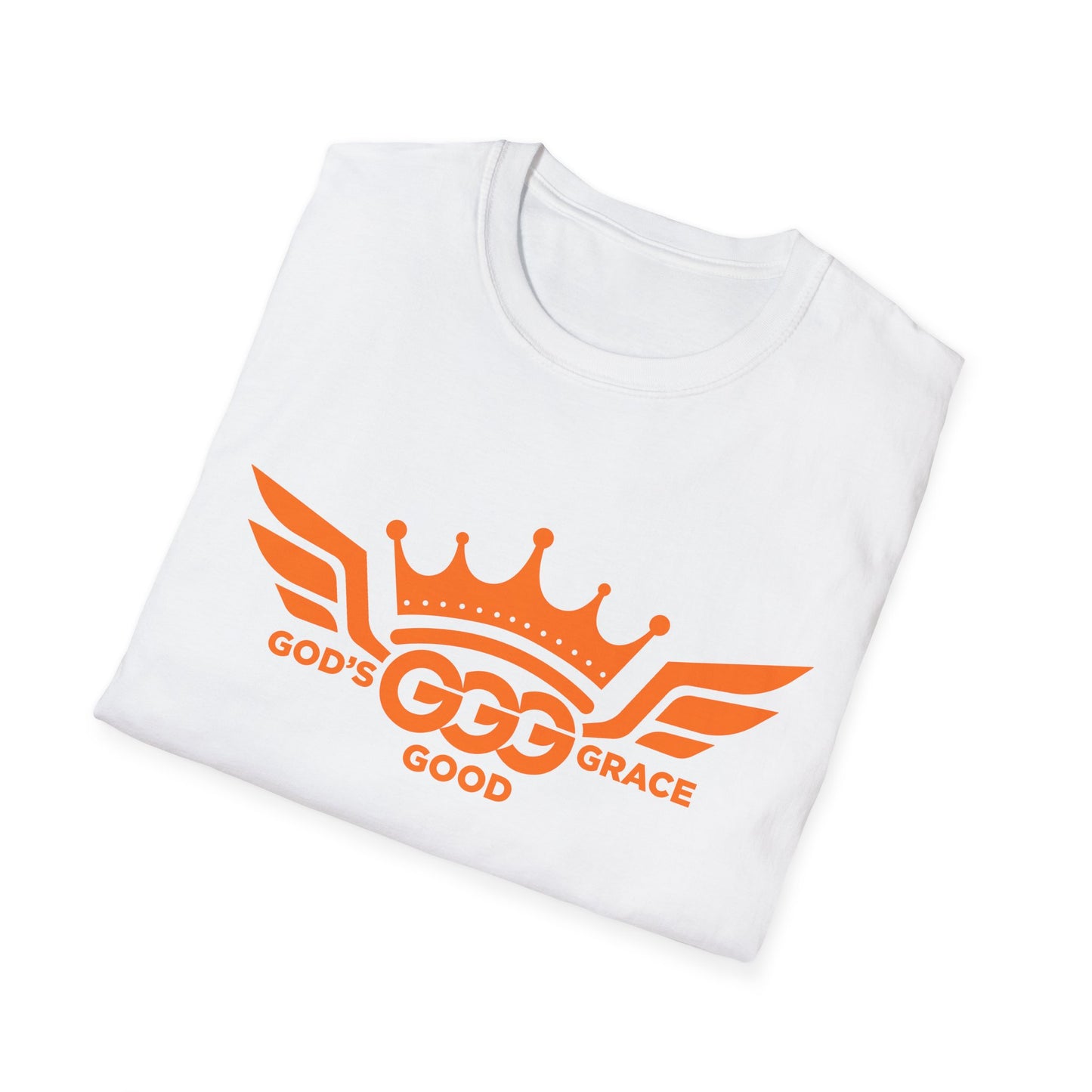 A....MULTIPLE COLORS  Florescent ORANGE LOGO.. Unisex SOFTSTYLE  T-Shirt