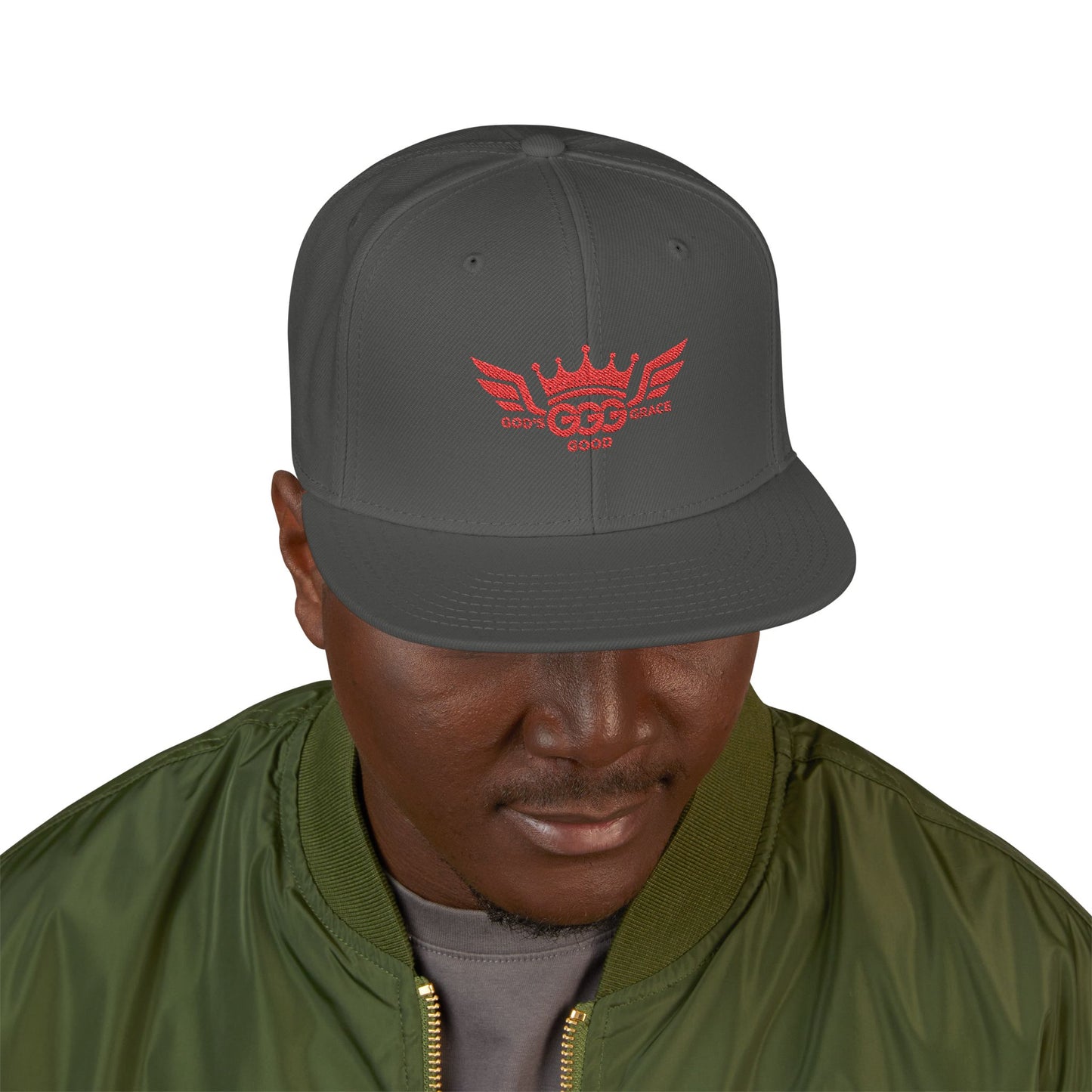 I...GGG q EMBROIDERY ..Multiple colors, Mens Red logo Snapback Hat