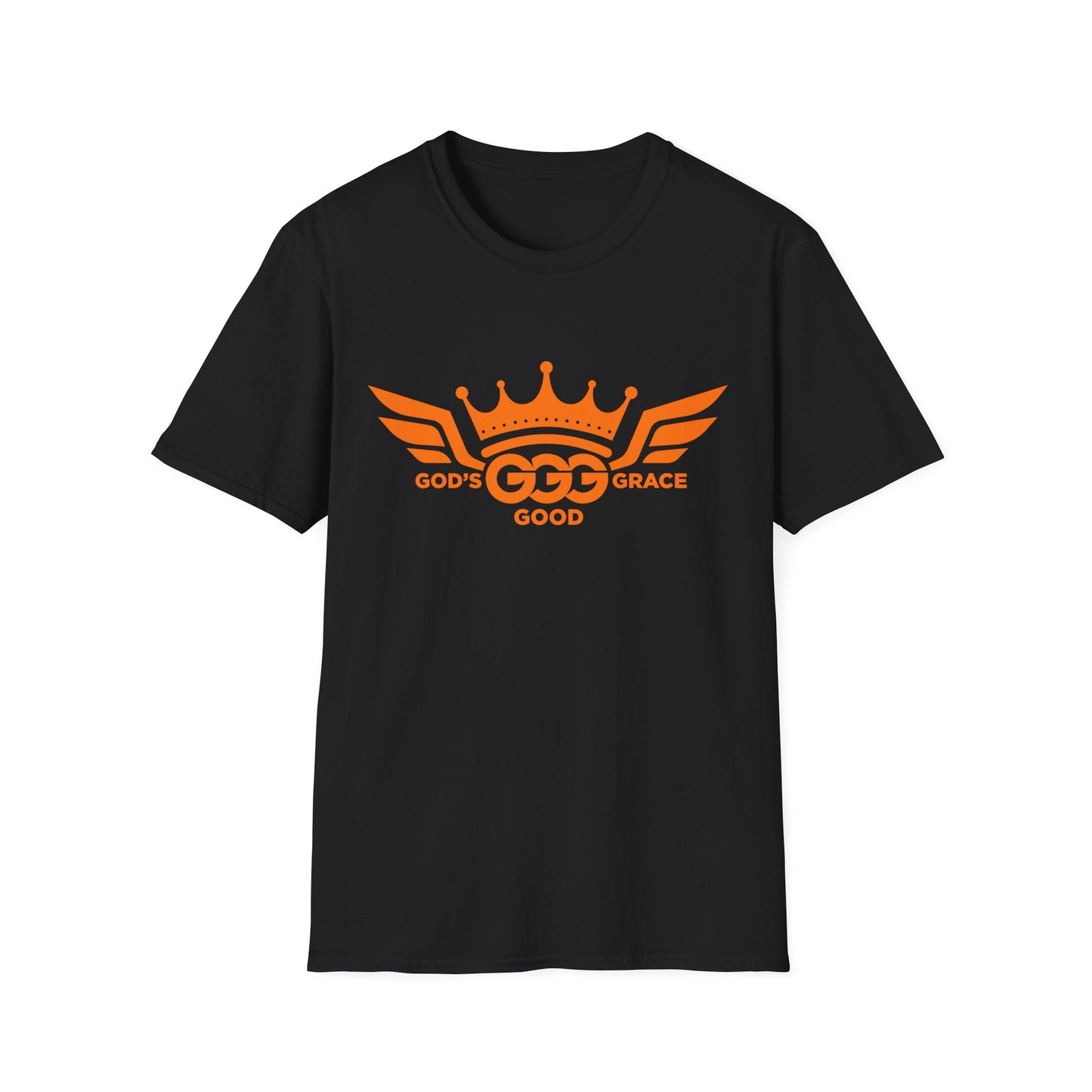 A....MULTIPLE COLORS  Florescent ORANGE LOGO.. Unisex SOFTSTYLE  T-Shirt