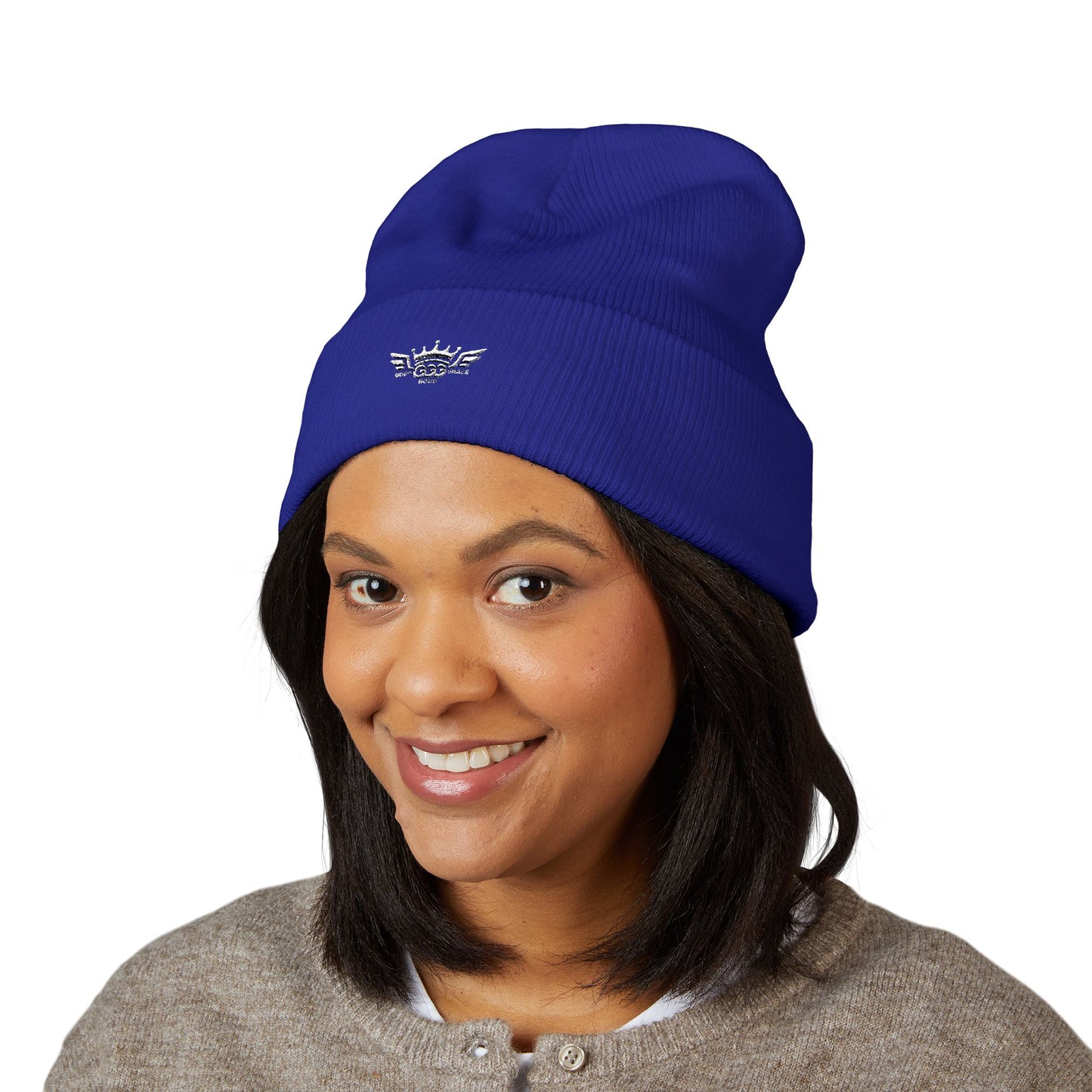 T...GGG White Logo Embroidered Classic Cuffed Beanie —MULTIPLE COLORS... Knit Hat