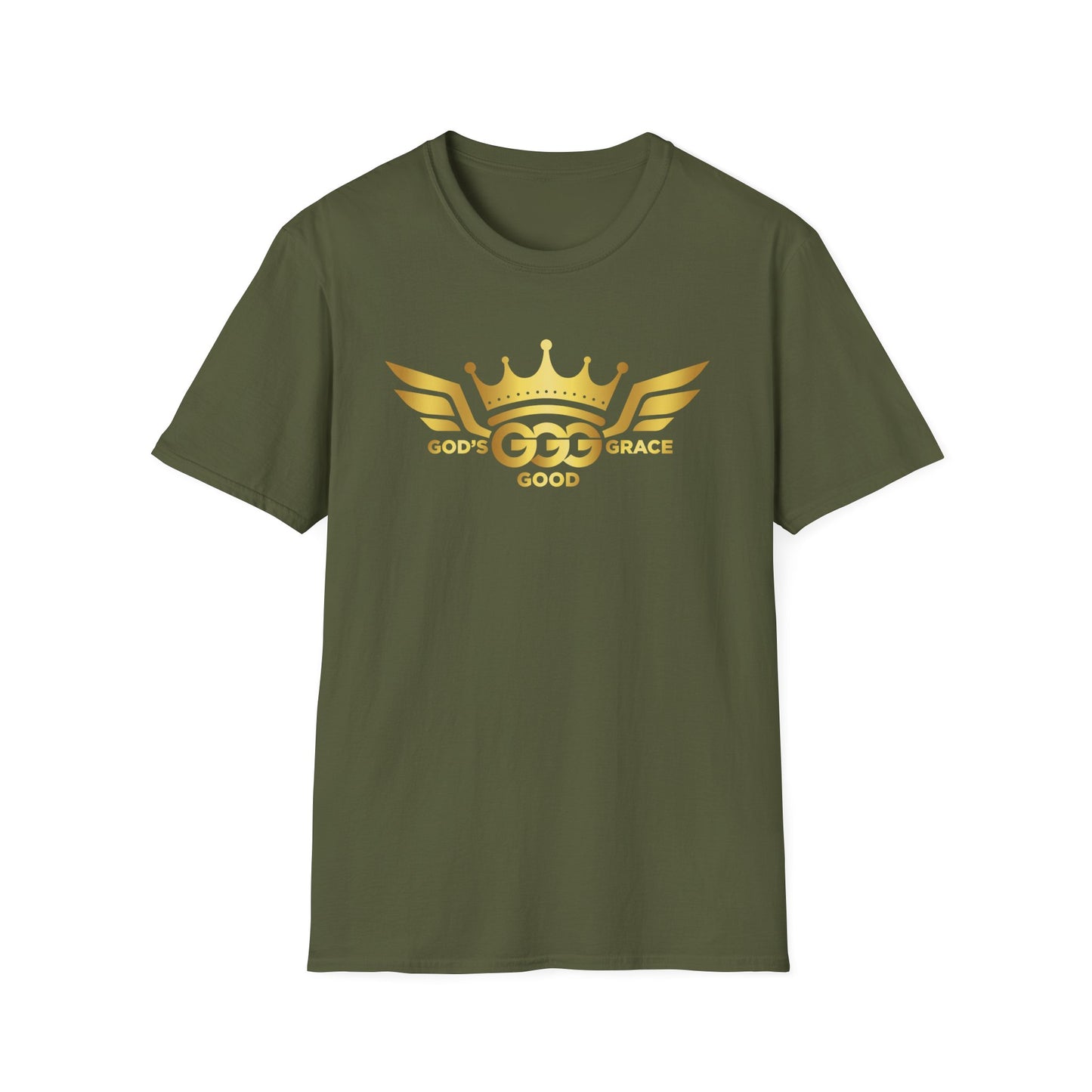 A...GOLD LOGO Army green Unisex SOFTSTYLE T-Shirt