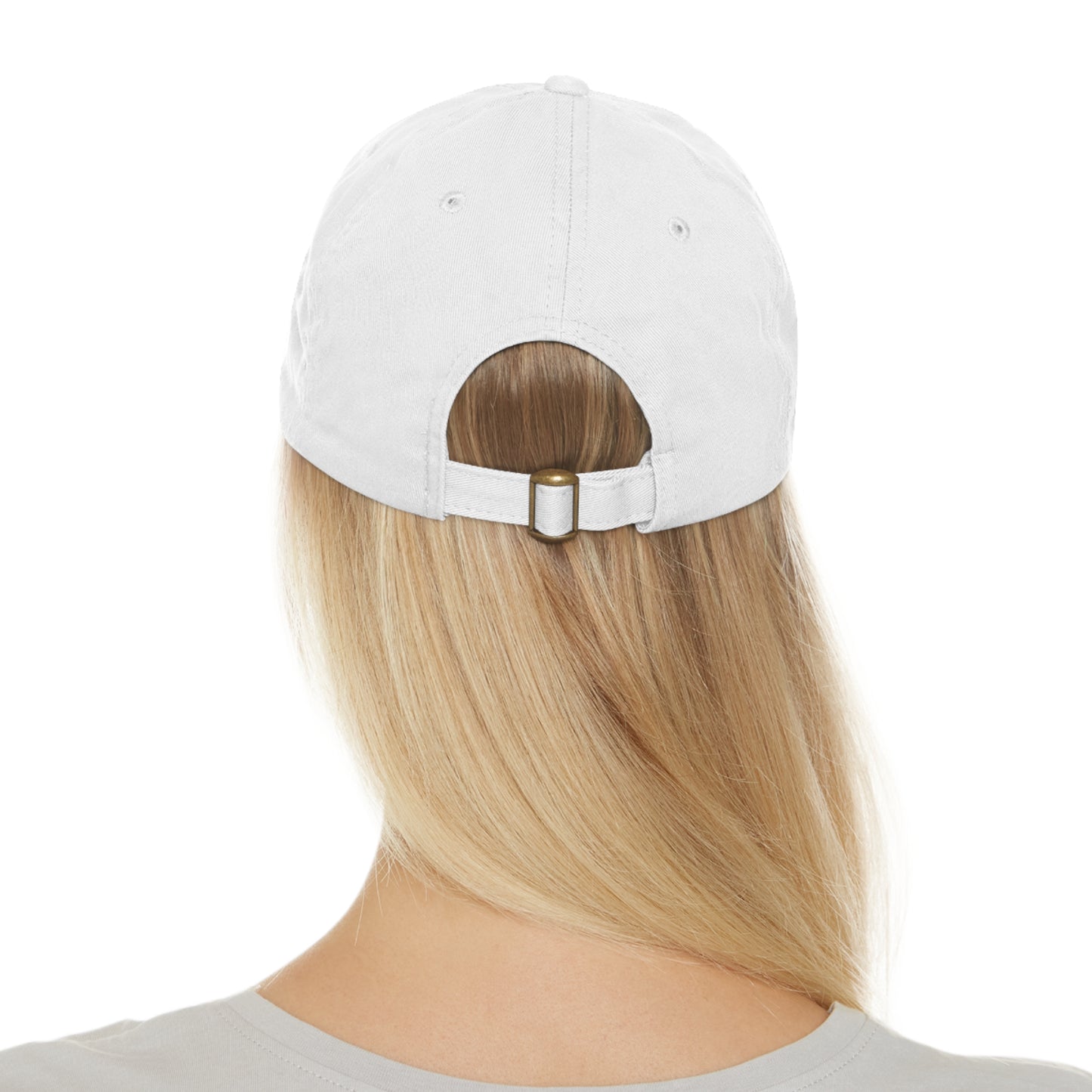 L...GGG a lite purple,white design WOMENS Hat with Leather Patch